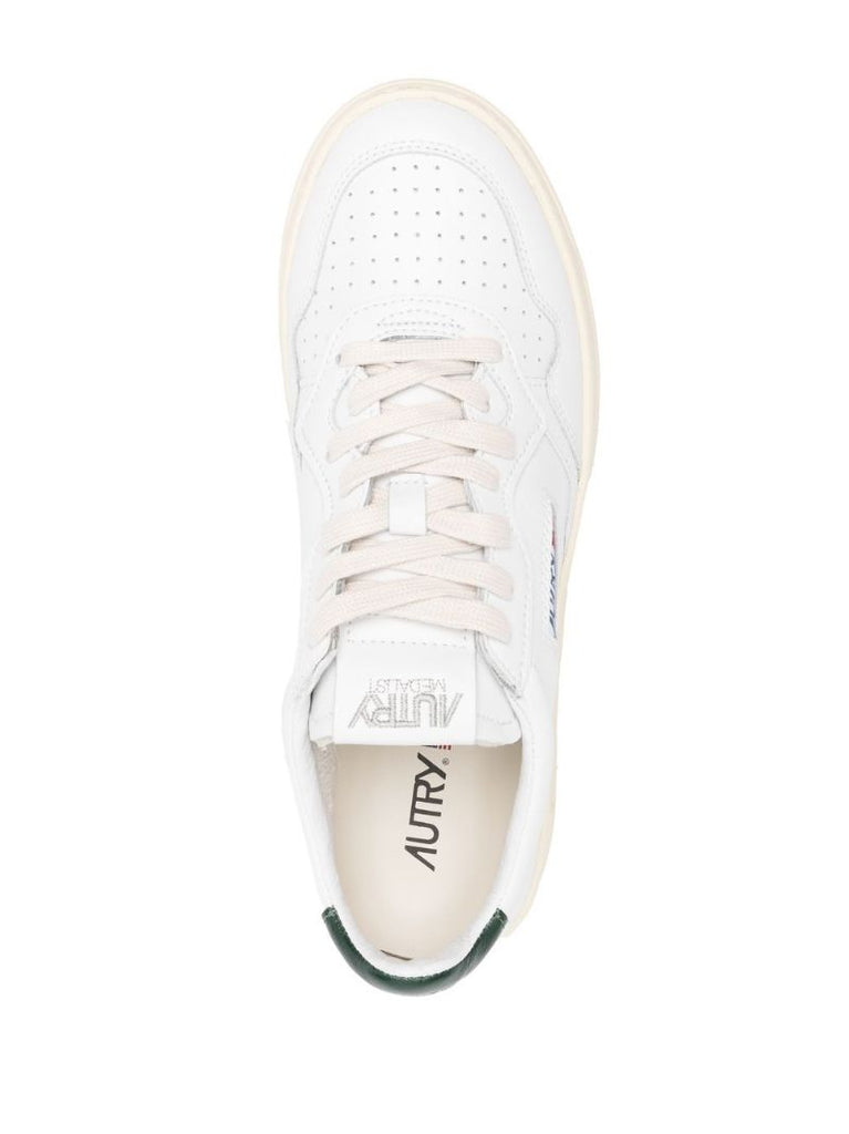 White Medalist Leather Sneakers