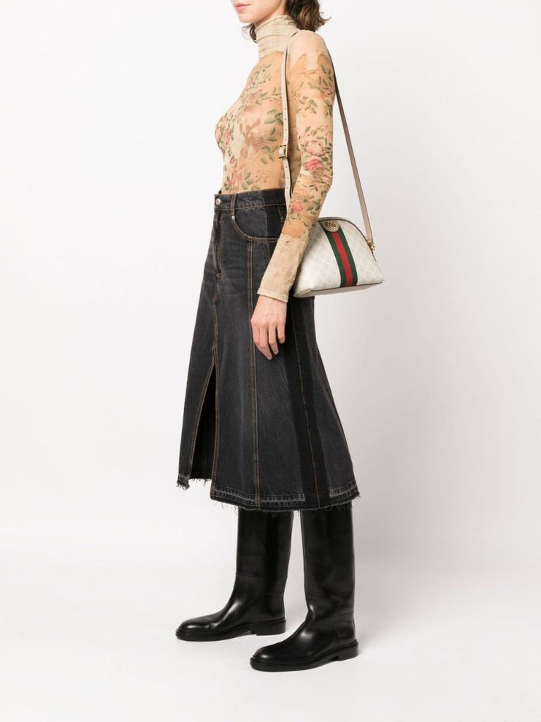 White Ophidia Small Gg Supreme Shoulder Bag