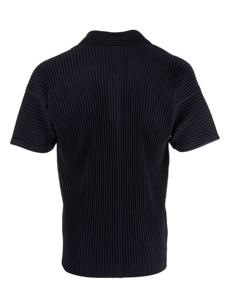 Blue PlissÃ_x0083_Â© Polo Shirt