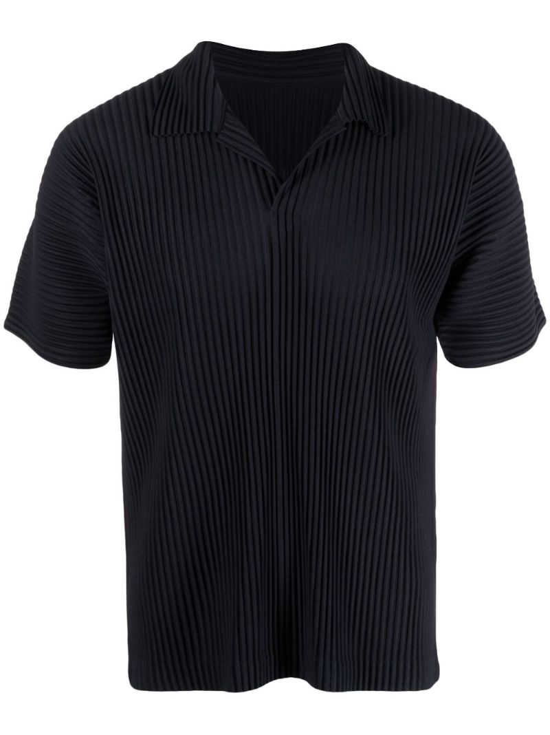 Blue PlissÃ_x0083_Â© Polo Shirt