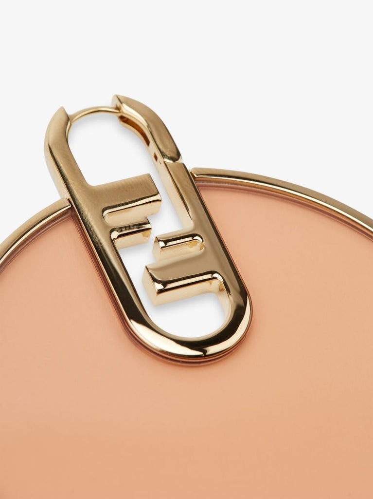 Gold Tone Ff Disk Earrings