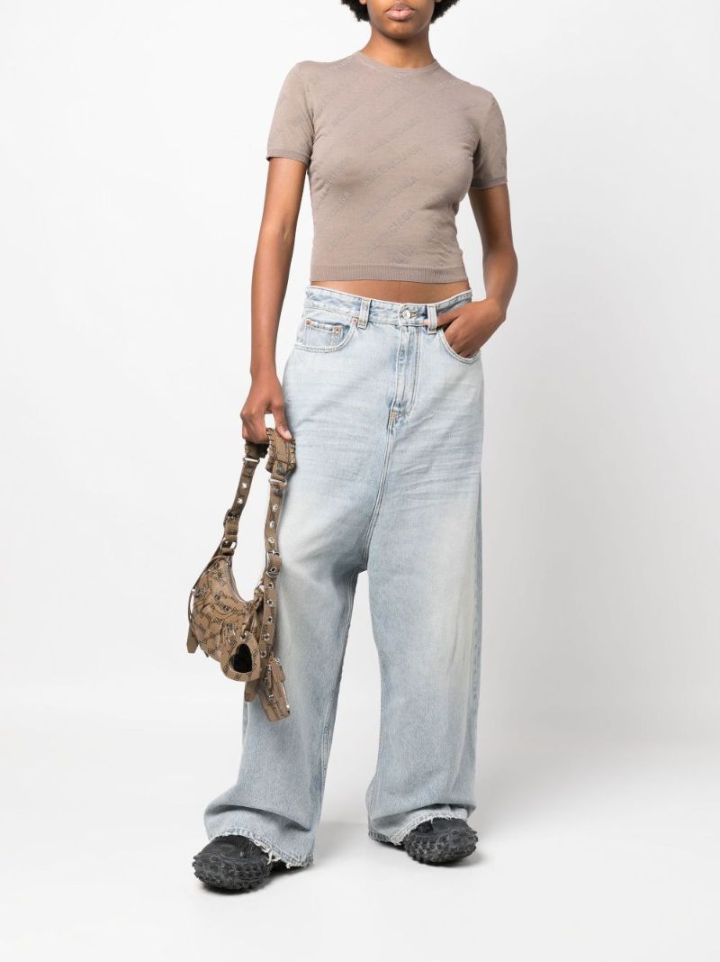 Blue Wide-leg Jeans