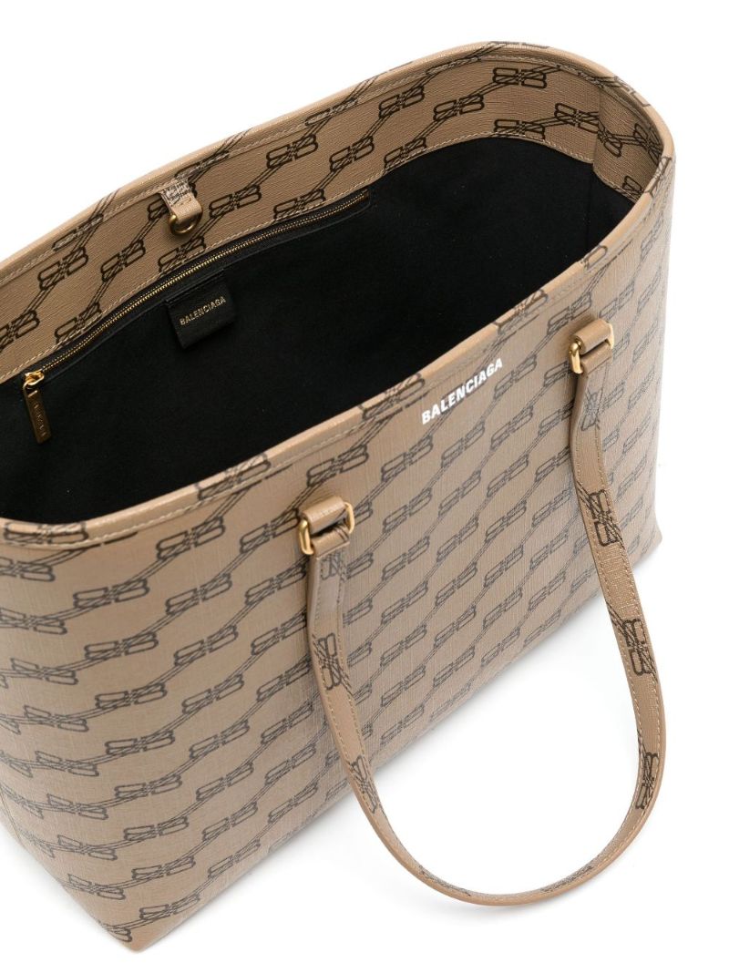 Brown Signature Medium East-west Canvas Tote Bag