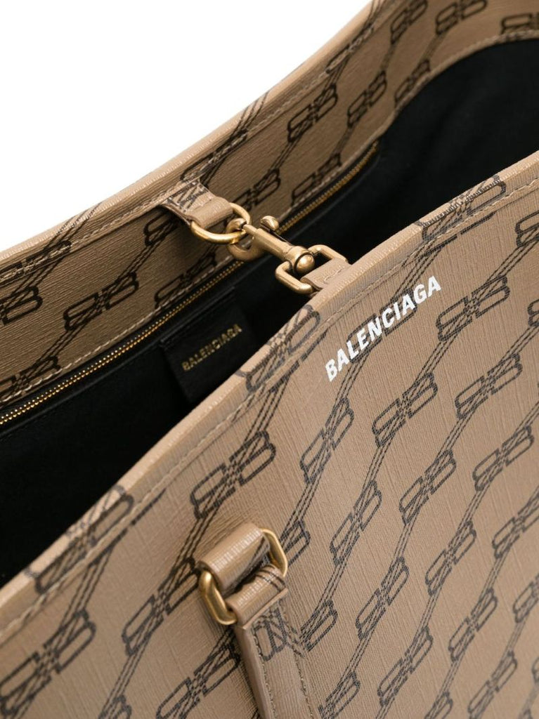 Brown Signature Medium East-west Canvas Tote Bag