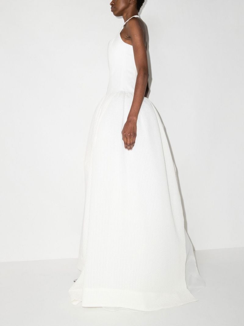 White CloquÃ_x0083_Â© Halterneck Gown