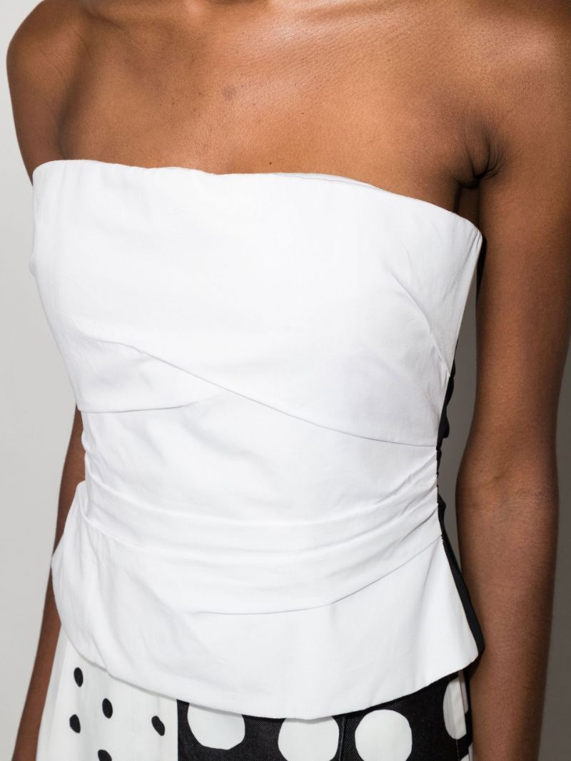 White Draped Bustier Top