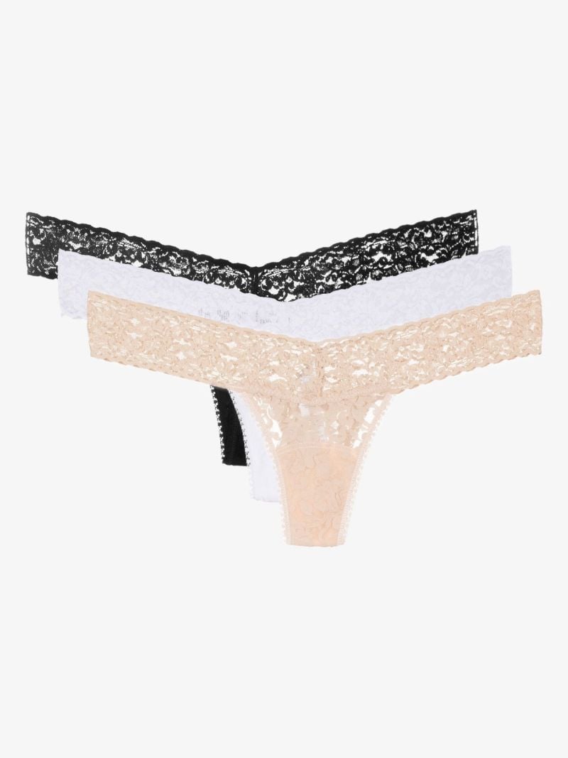 Neutral Lace Thong Set