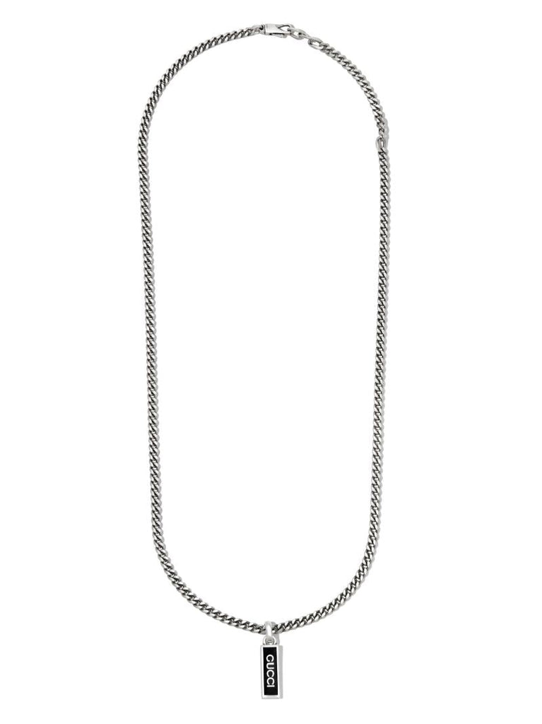 Sterling Silver Enamel Pendant Necklace