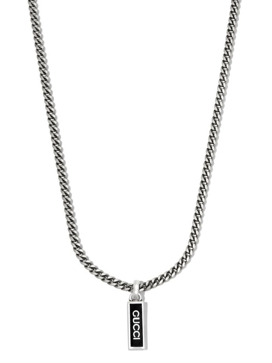 Sterling Silver Enamel Pendant Necklace