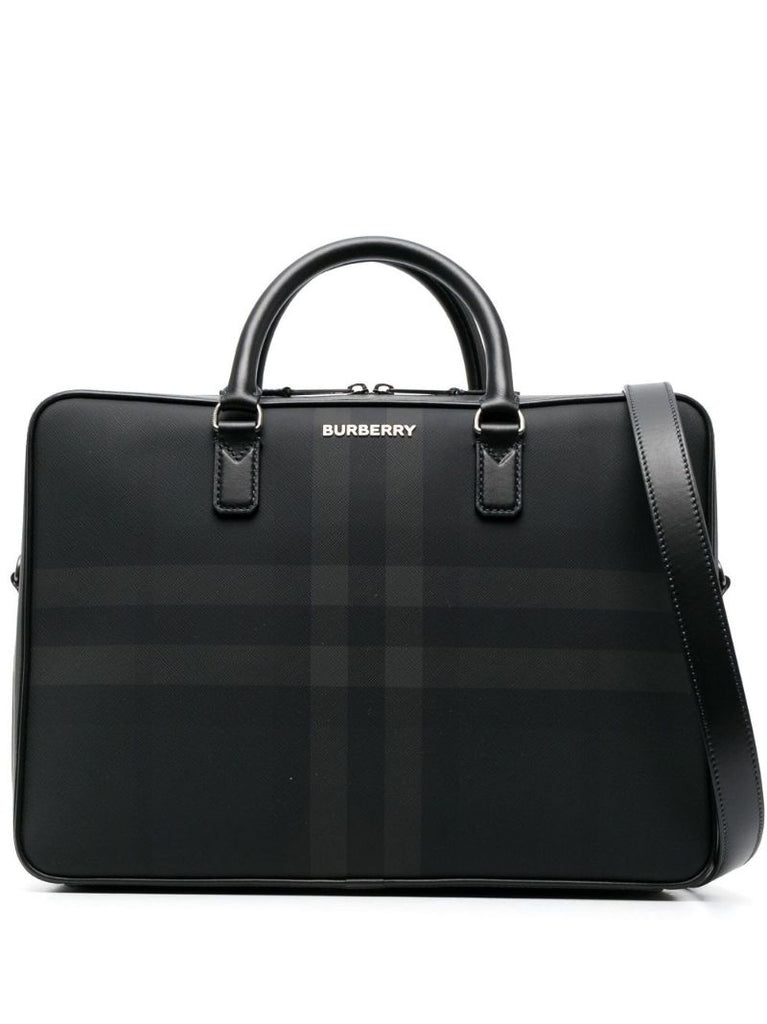 Black Charcoal Check Ainsworth Briefcase