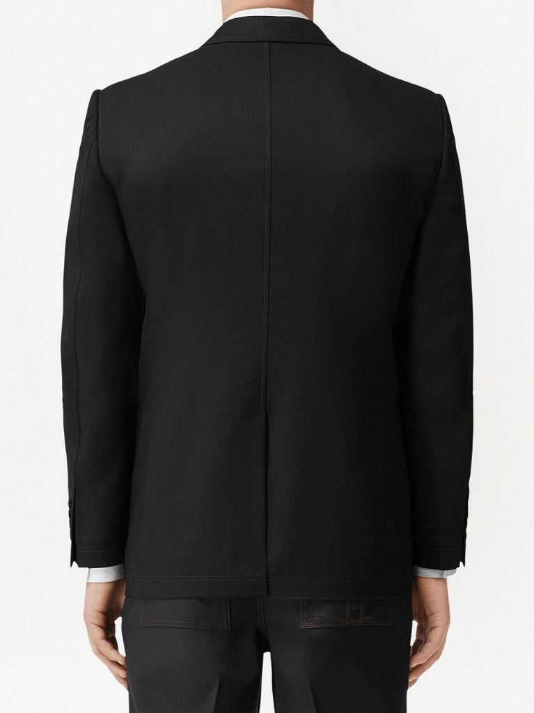 Black Tb Monogram Wool Blazer