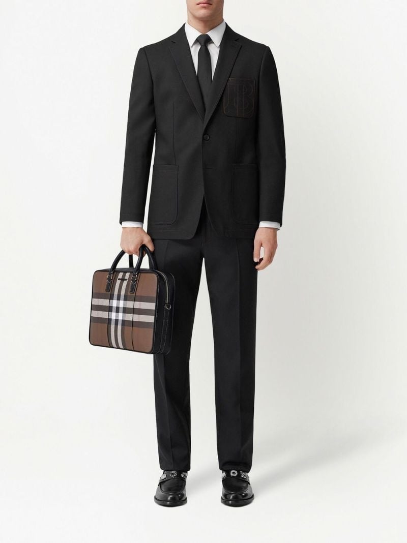 Black Tb Monogram Wool Blazer
