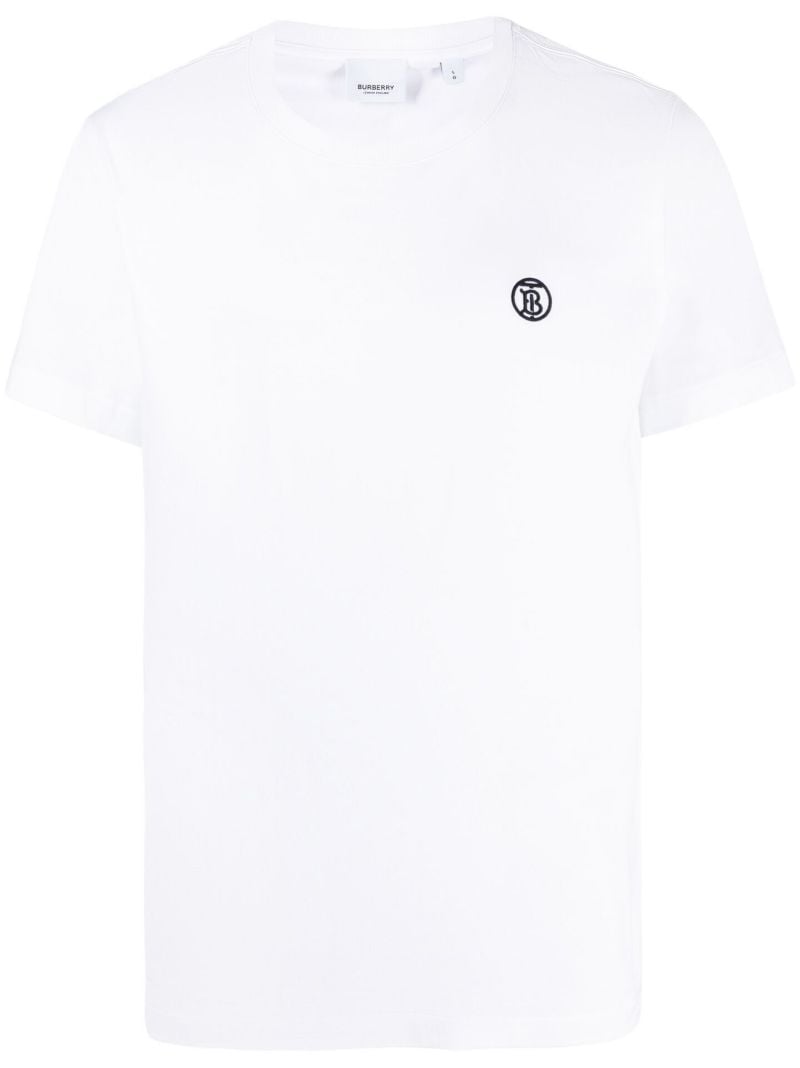 White Embroidered Logo Cotton T-shirt