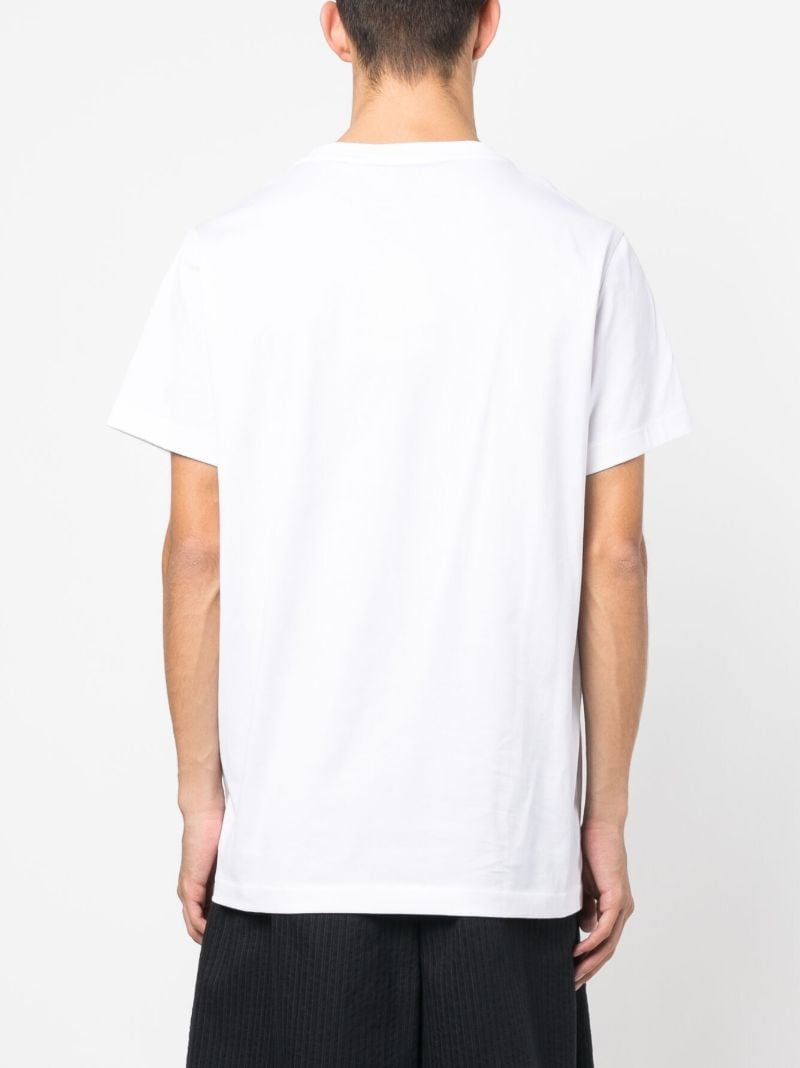 White Embroidered Logo Cotton T-shirt