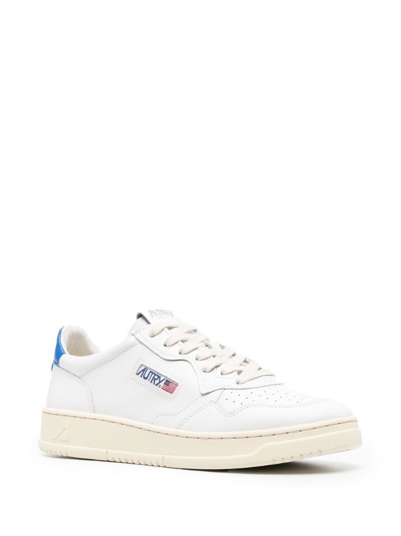 White Medalist Leather Sneakers