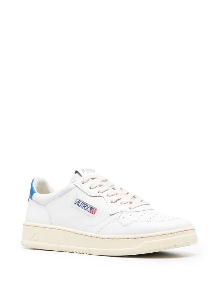 White Medalist Leather Sneakers