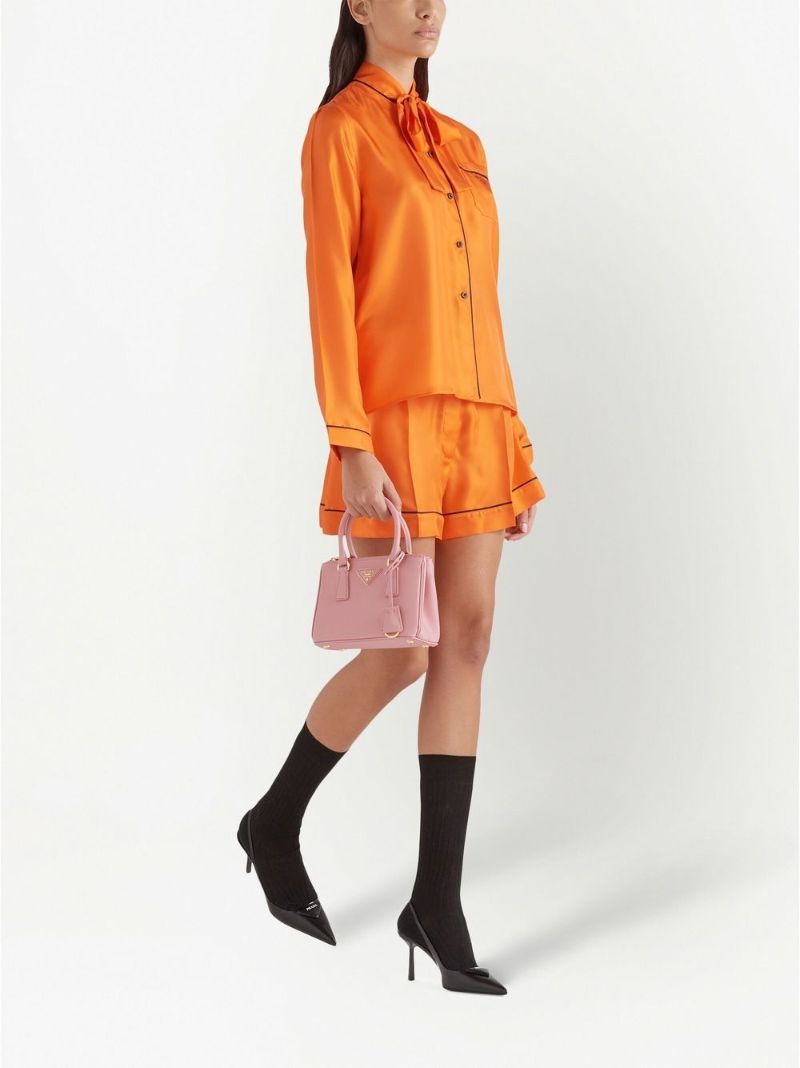 Pink Galleria Micro Leather Tote Bag