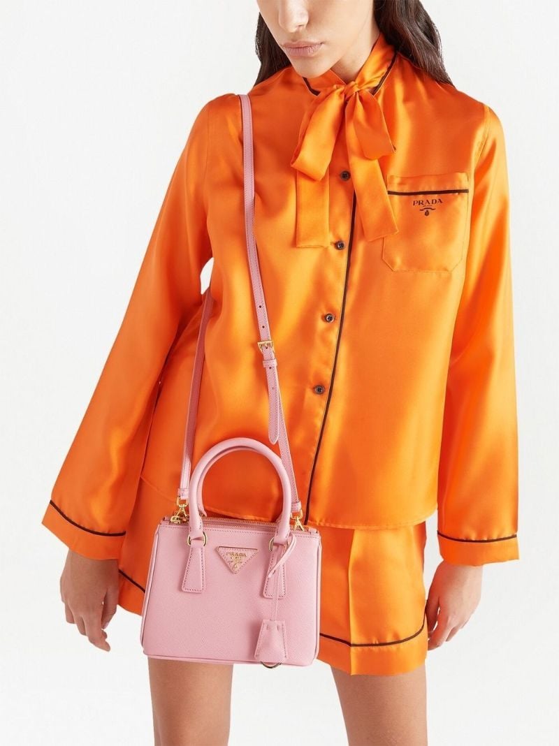 Pink Galleria Micro Leather Tote Bag