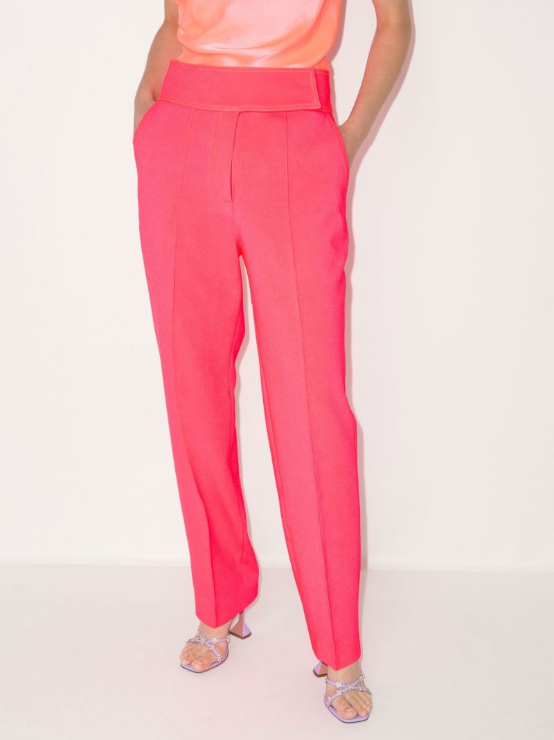 Pink Tailored Tapered Trousers