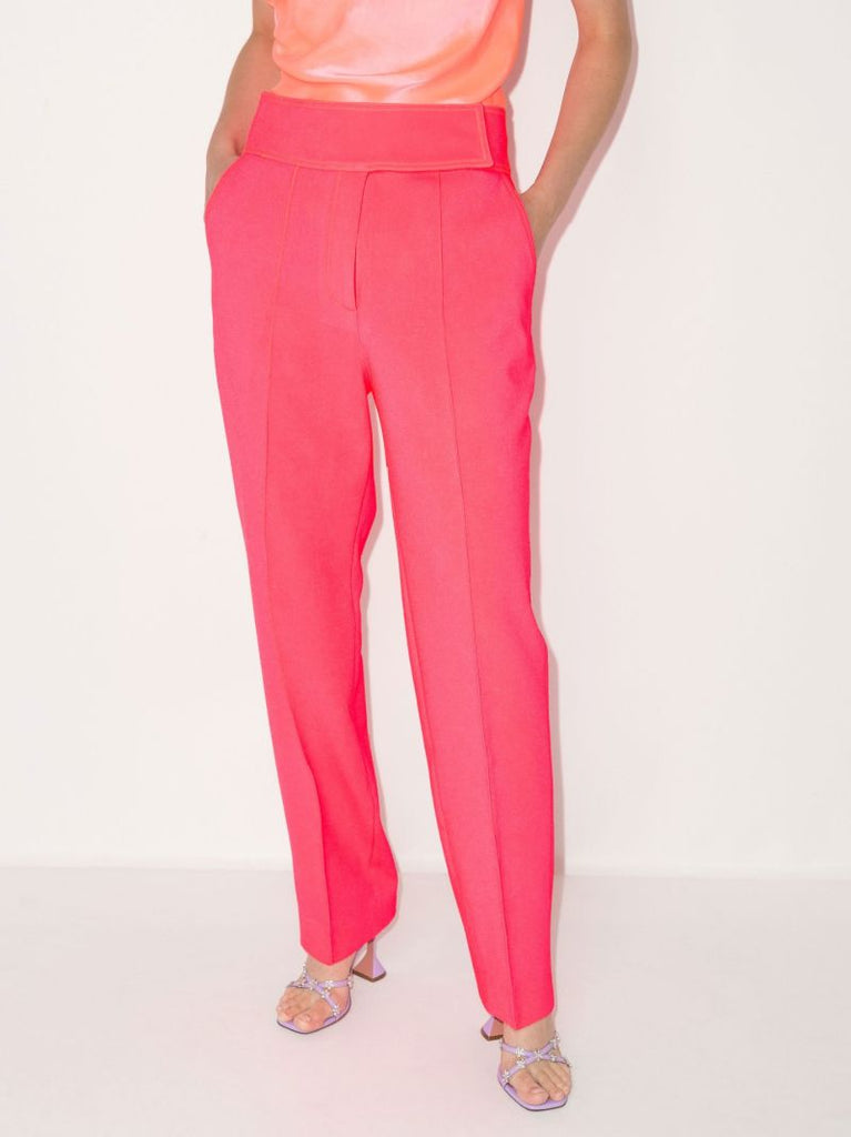 Pink Tailored Tapered Trousers