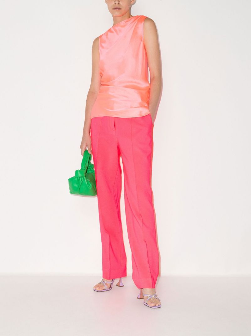 Pink Tailored Tapered Trousers