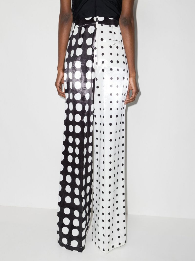 White Polka Dot Wide Leg Trousers