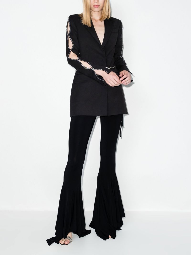 Black Cut-out Flared Trousers