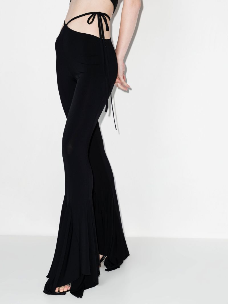 Black Cut-out Flared Trousers