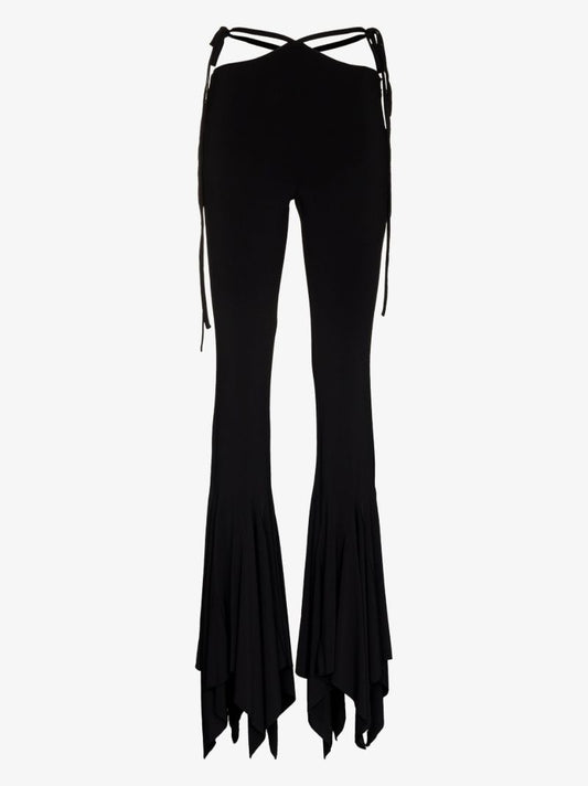 Black Cut-out Flared Trousers