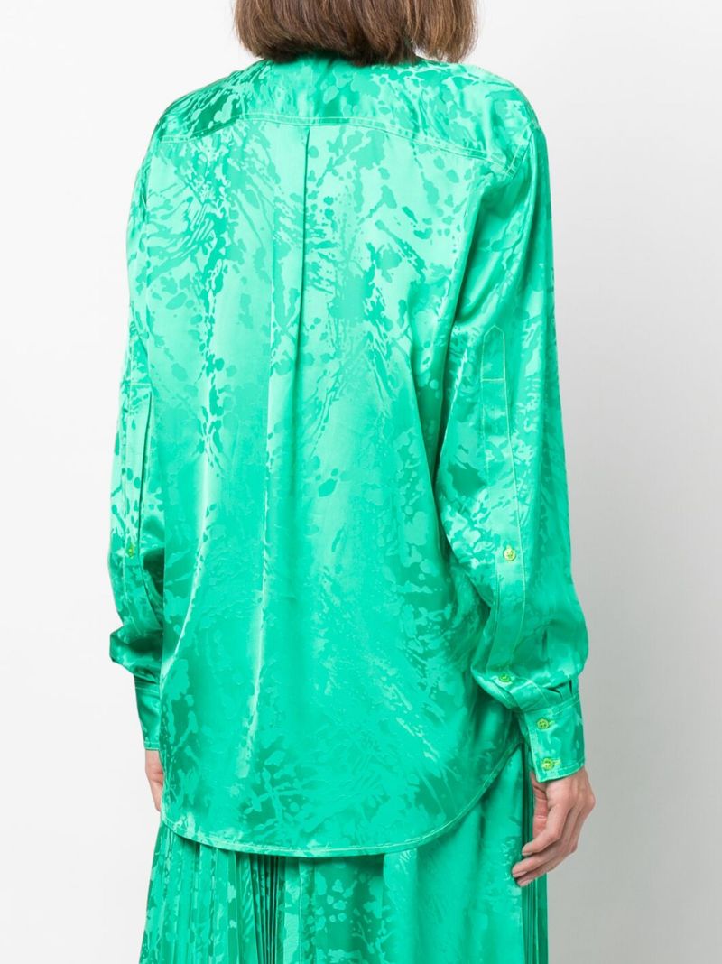 Green Splatter Jacquard Shirt