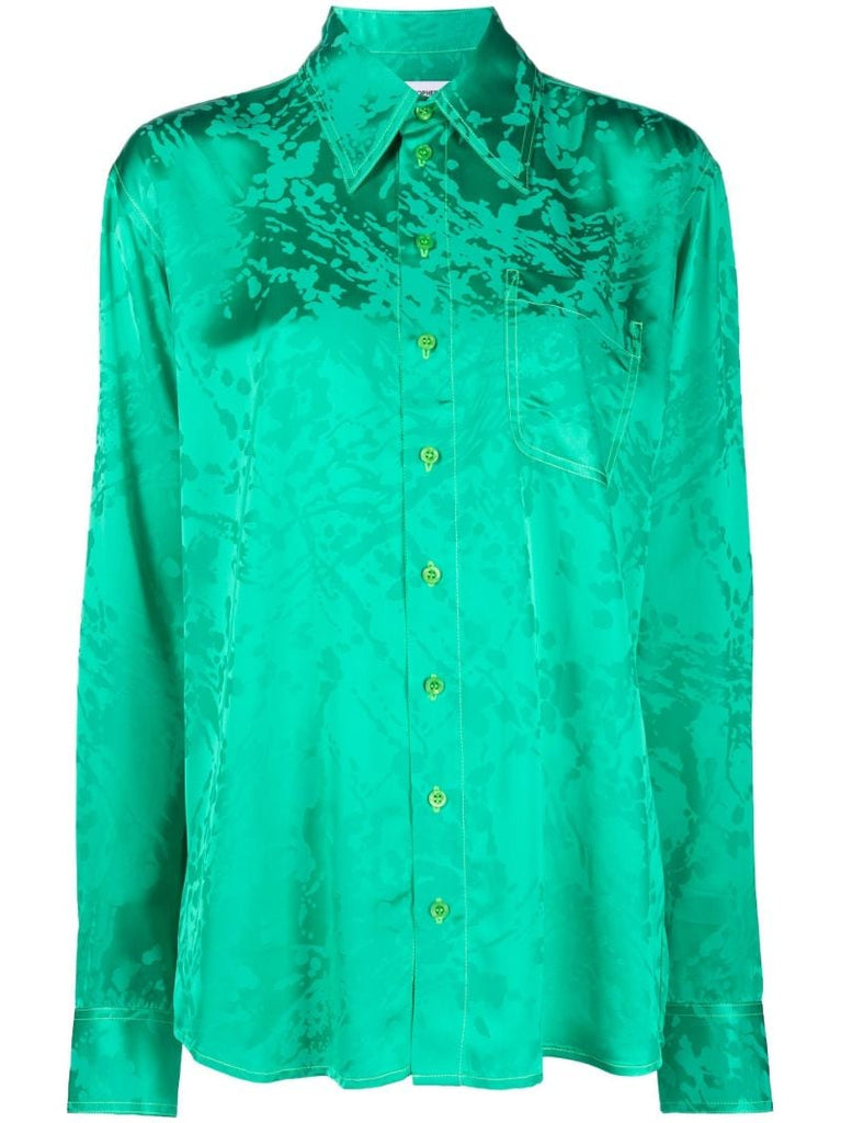 Green Splatter Jacquard Shirt