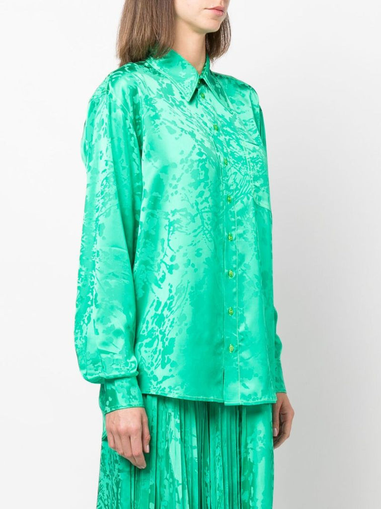 Green Splatter Jacquard Shirt