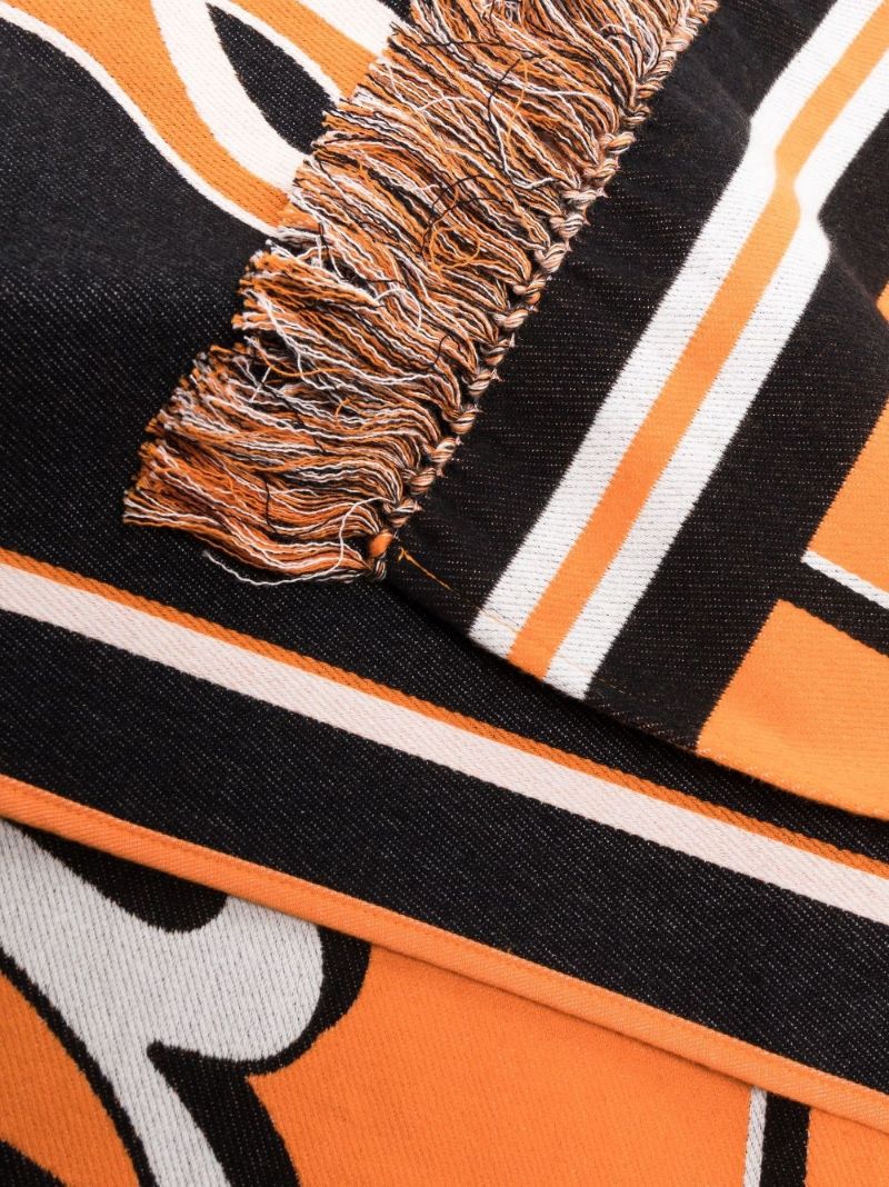 Orange Logo Cotton Scarf