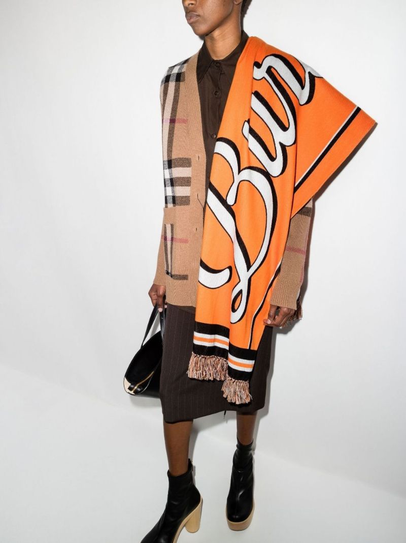Orange Logo Cotton Scarf