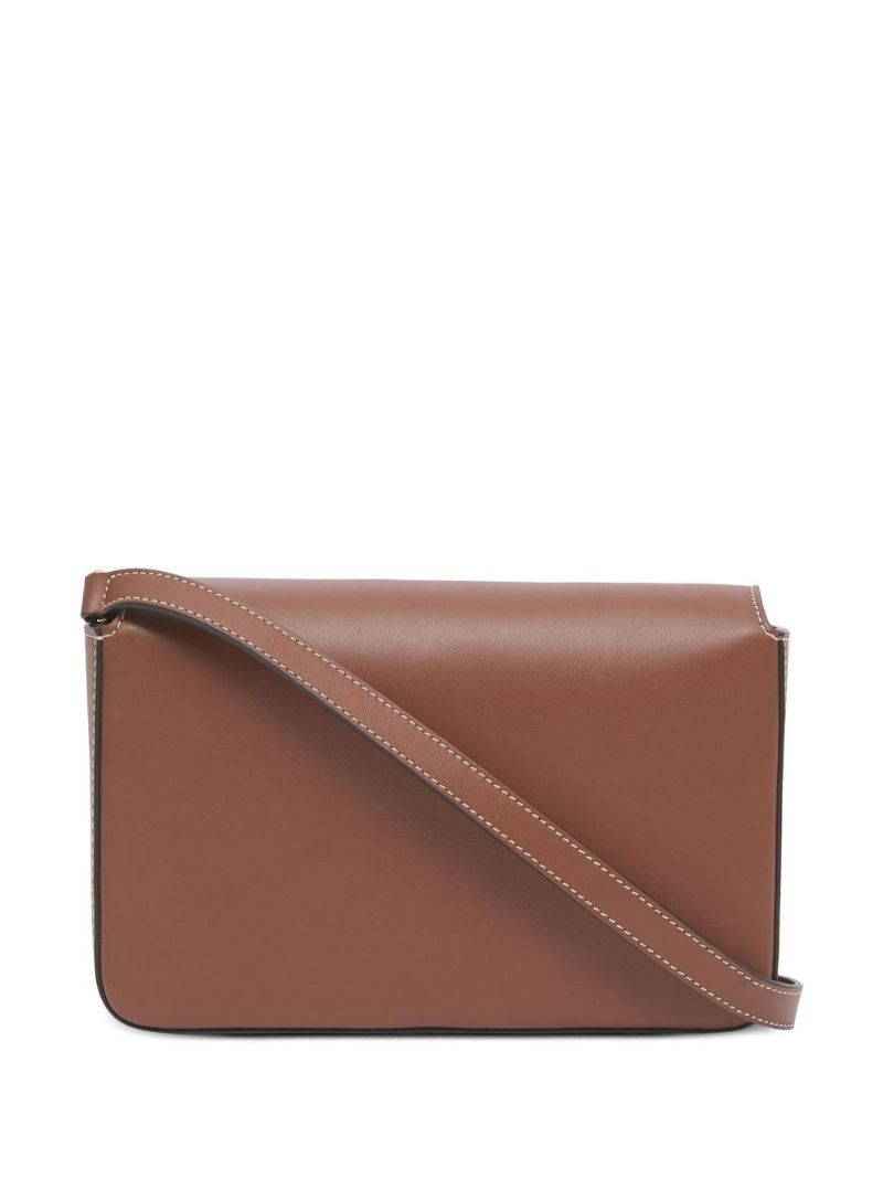 Brown Vintage Check Leather Cross Body Bag