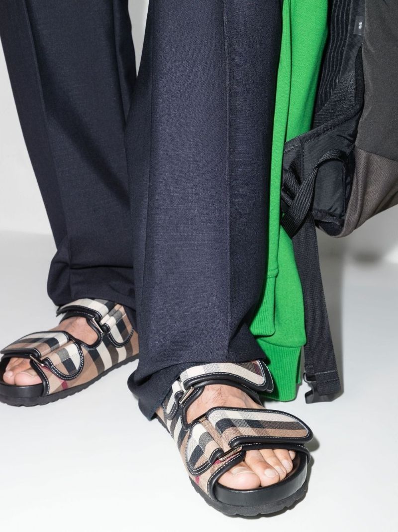 Brown House Check Canvas Sandals