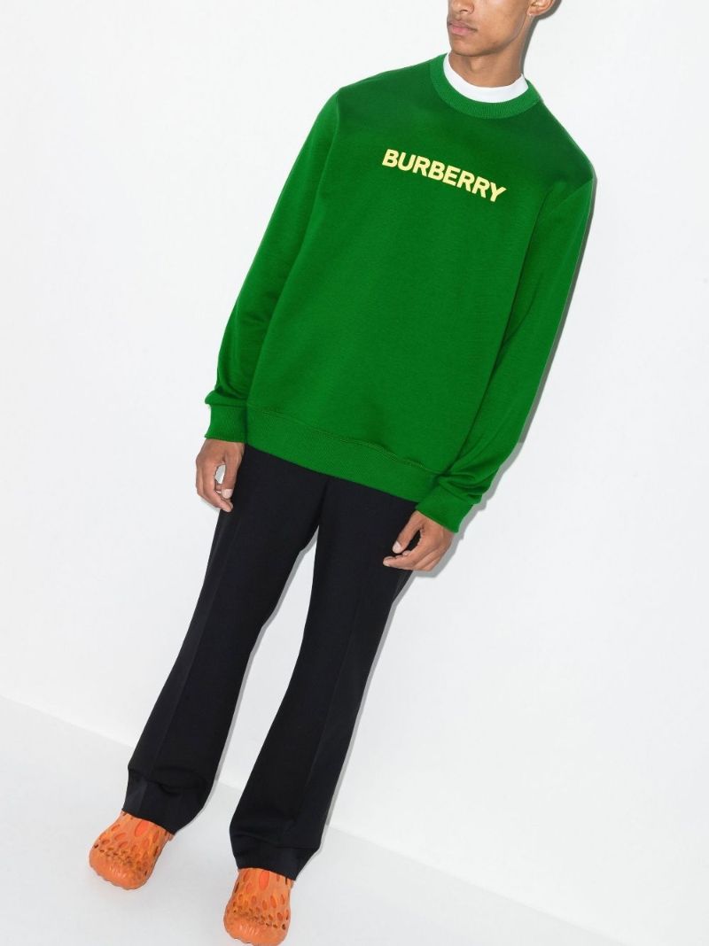 Green Logo Print Cotton Sweatshirt