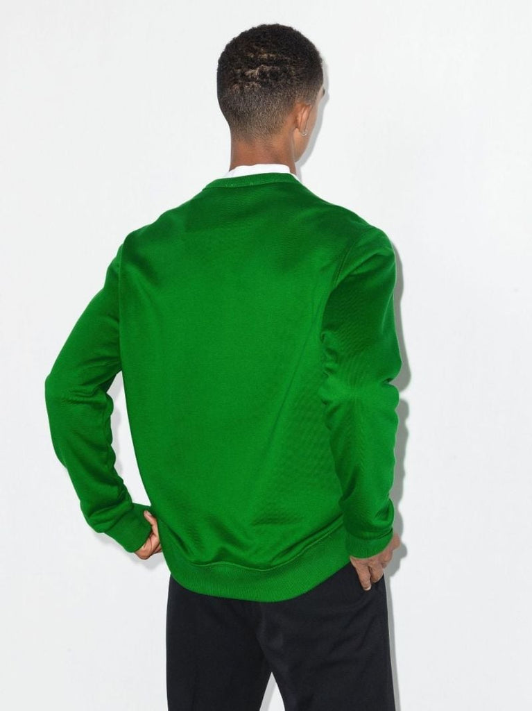 Green Logo Print Cotton Sweatshirt