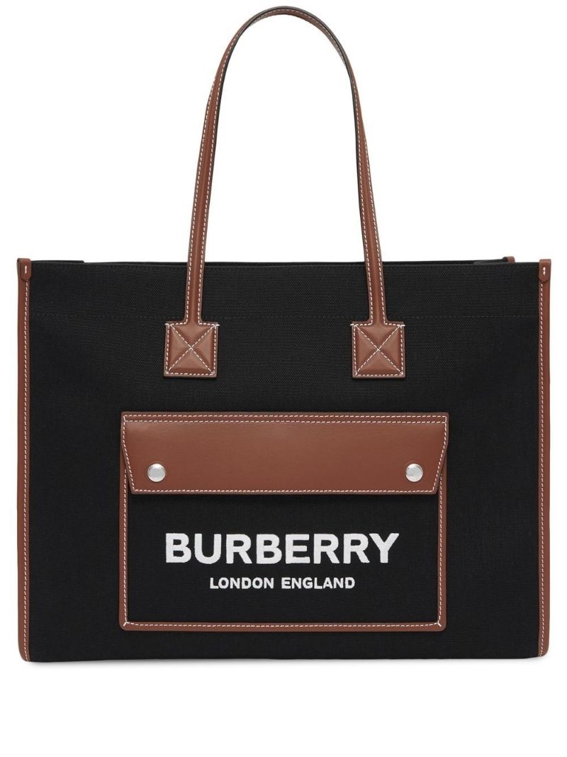 Black Freya Medium Canvas Tote Bag