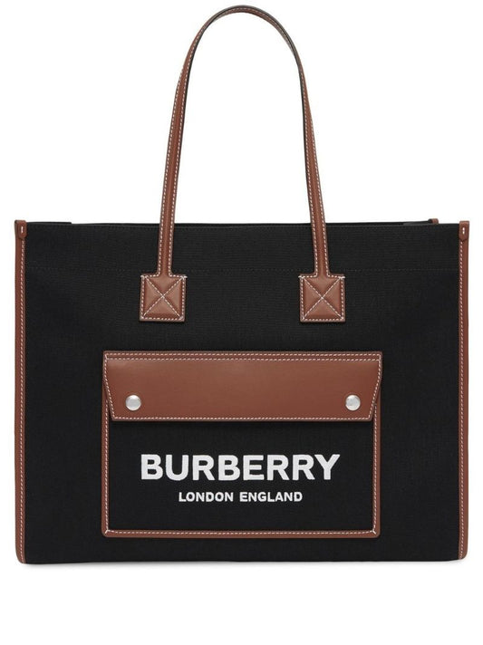 Black Freya Medium Canvas Tote Bag