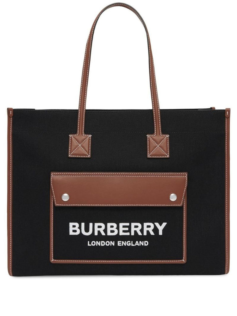 Black Freya Medium Canvas Tote Bag