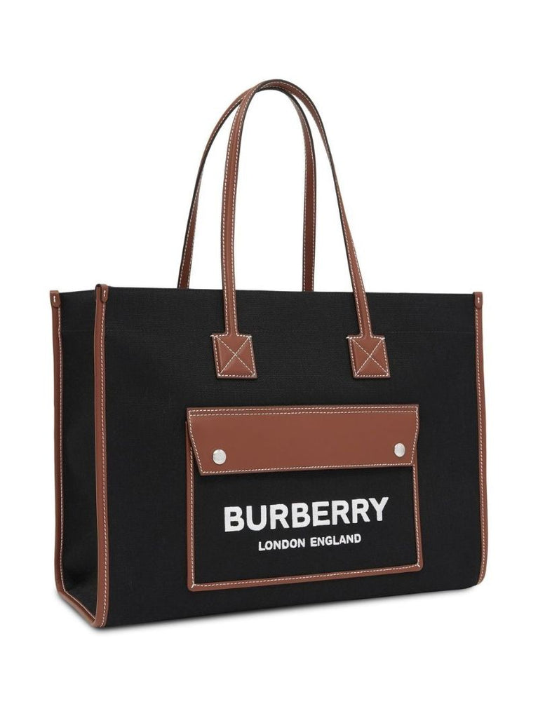 Black Freya Medium Canvas Tote Bag