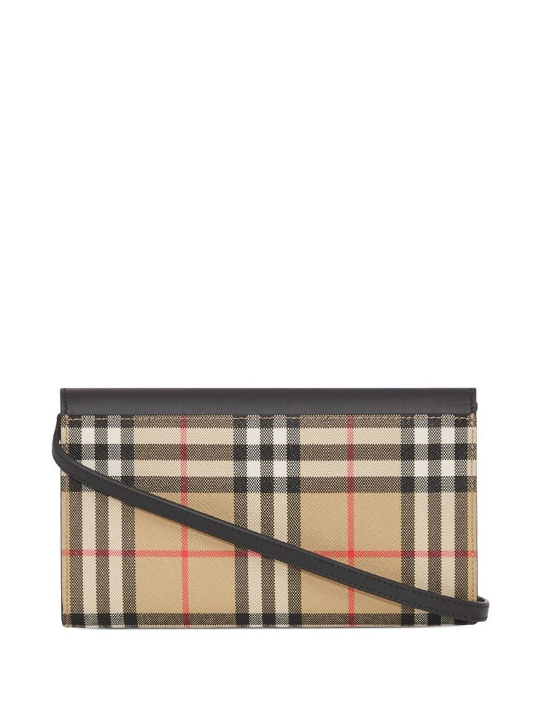Brown Check Leather Wallet