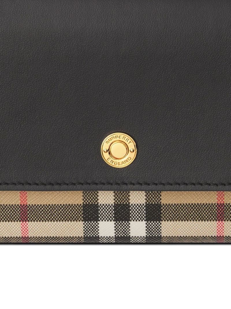 Brown Check Leather Wallet
