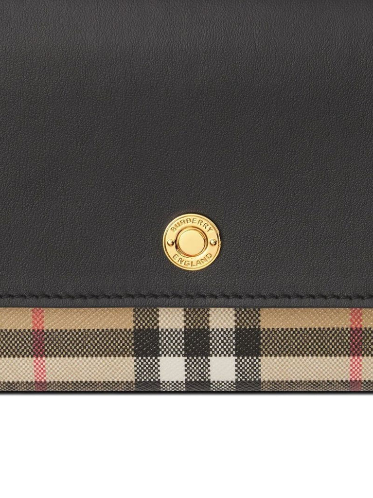 Brown Check Leather Wallet