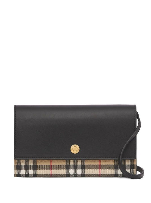 Brown Check Leather Wallet
