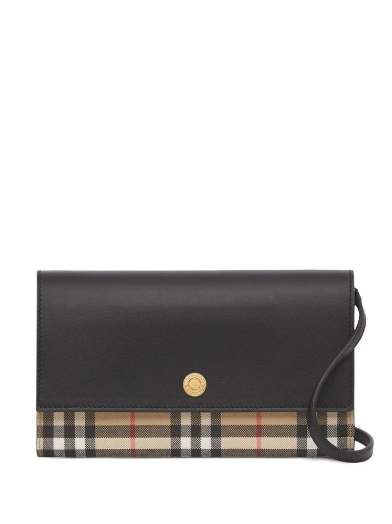 Brown Check Leather Wallet