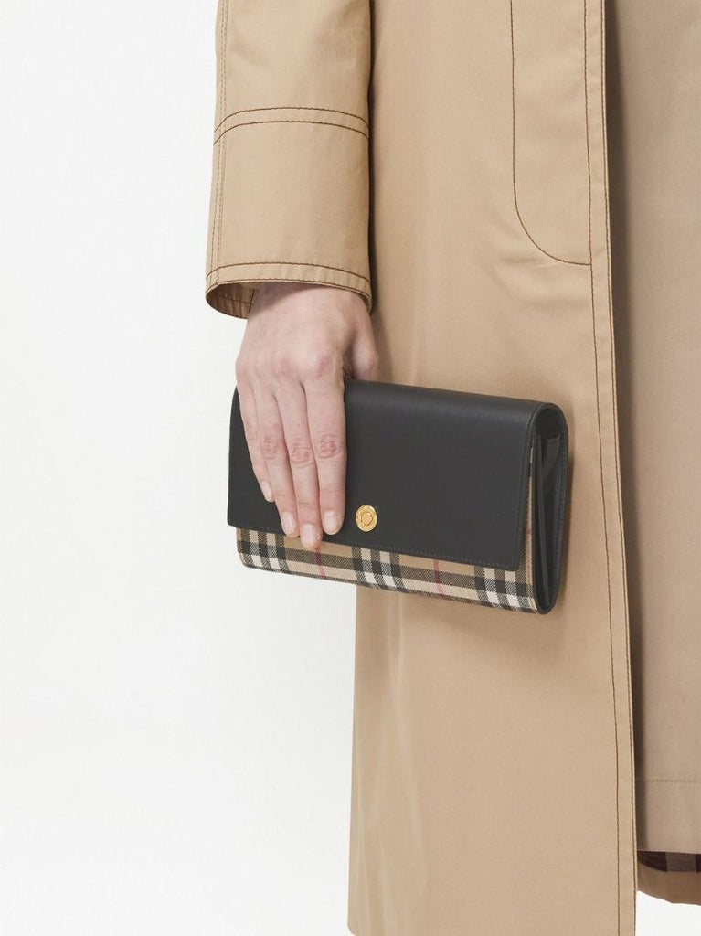Brown Check Leather Wallet