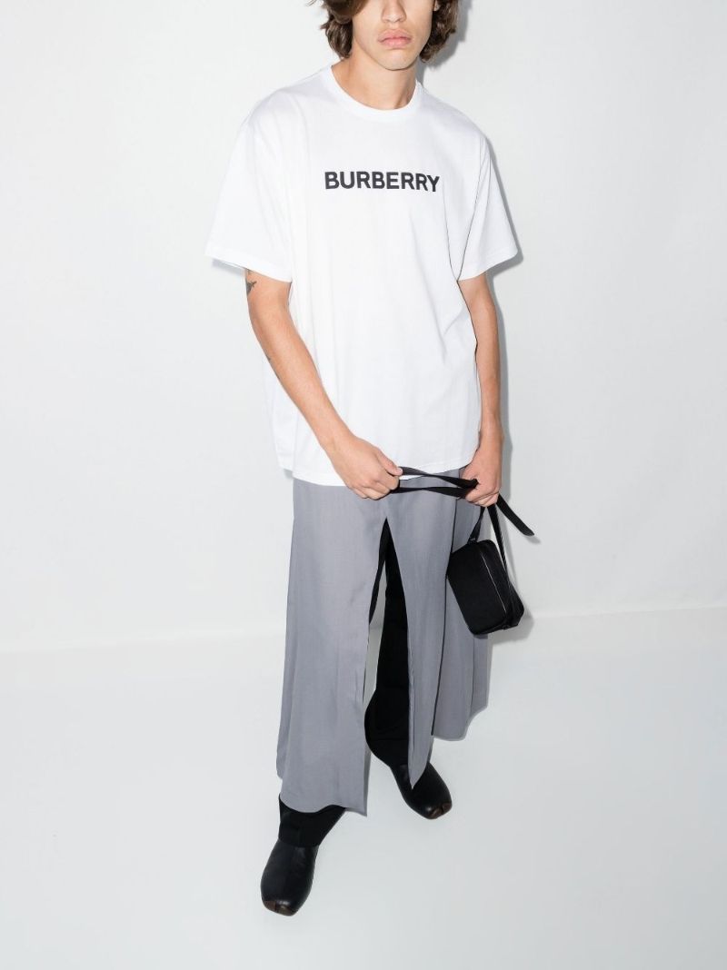 White Logo Print Cotton T-shirt