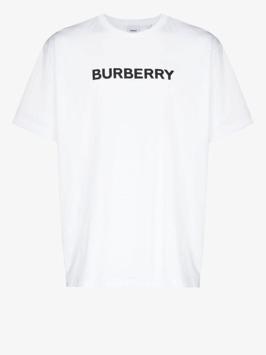 White Logo Print Cotton T-shirt